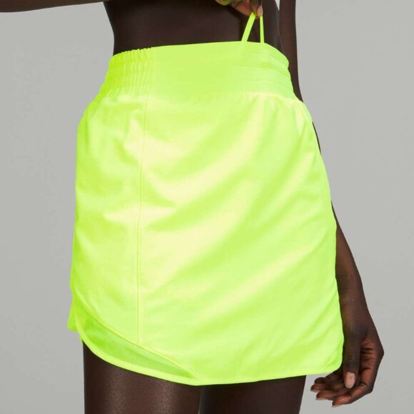 6925 Lululemon Hotty Hot High-Rise Skirt *Long in Highlight Yellow ($78) sz 10 - Picture 1 of 7
